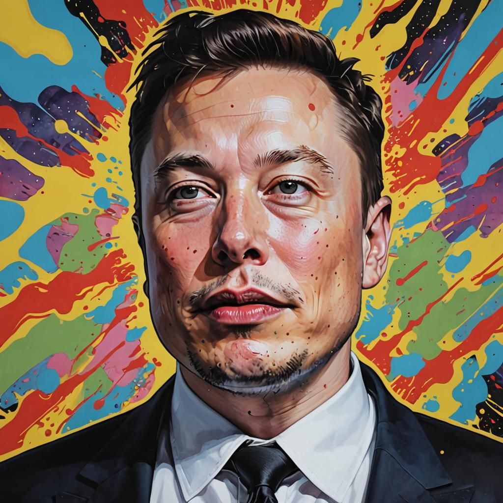 Elon Musk's Dietary Regret: A Pop Art Depiction