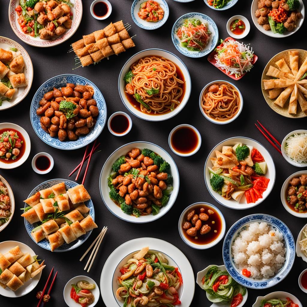Delicious Chinese Wedding Food Display