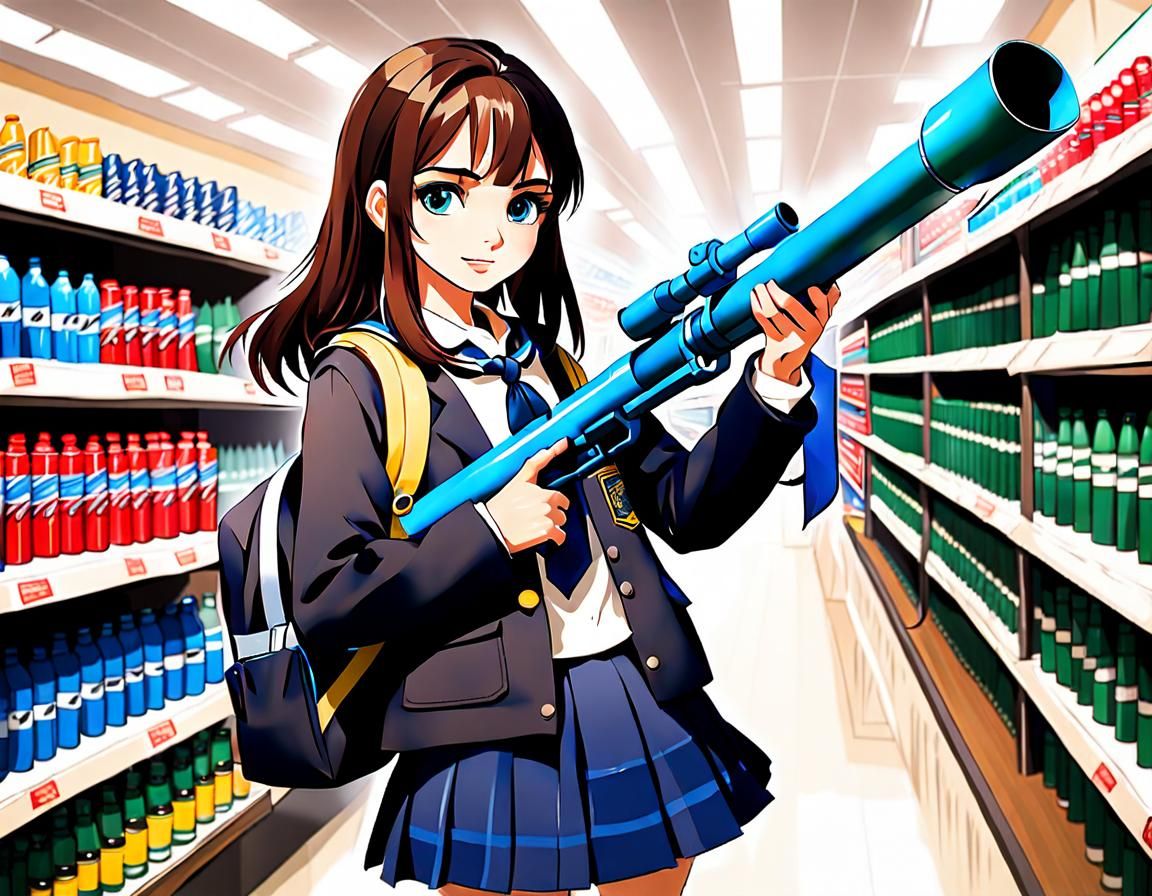 Anime Schoolgirl Purchases Bazooka