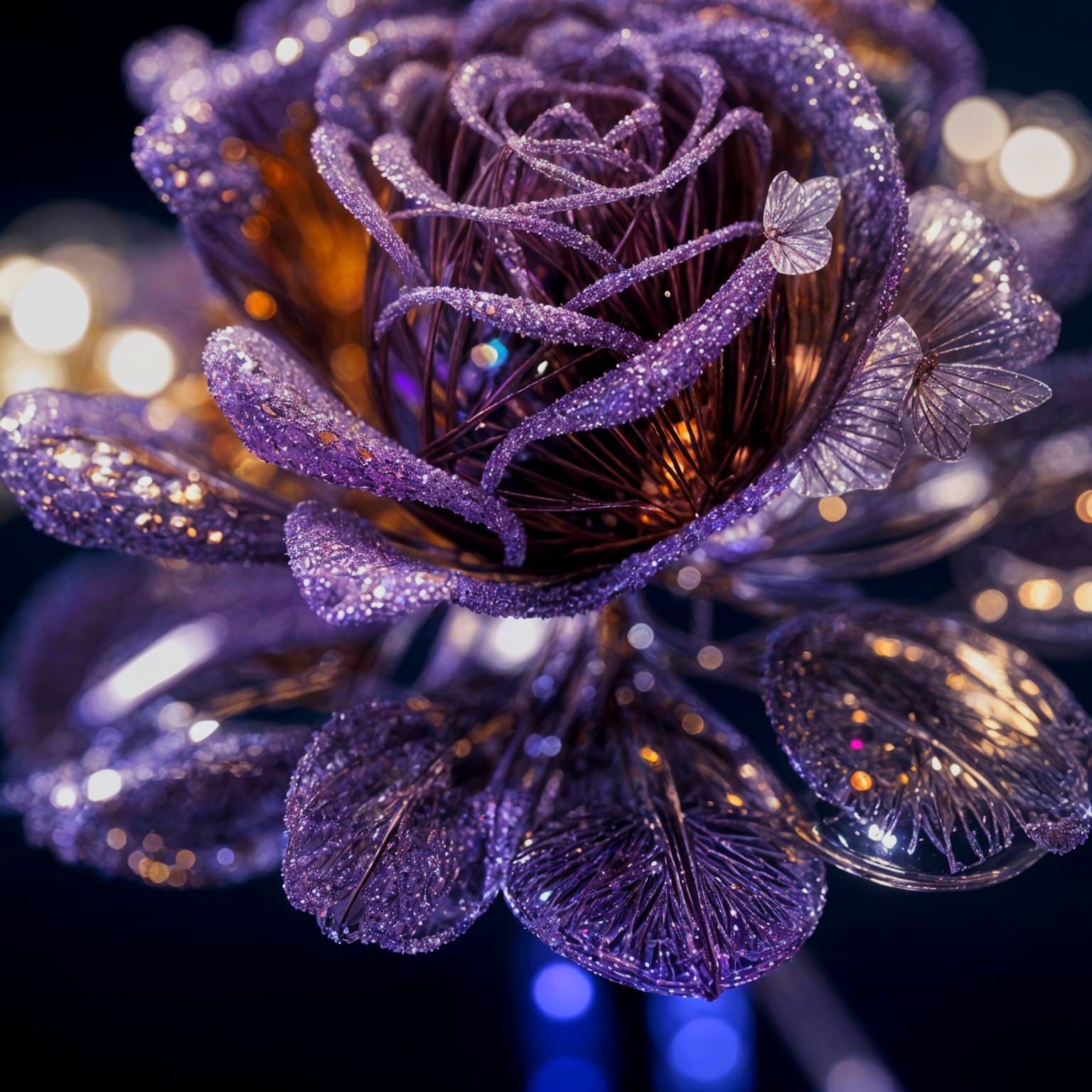 Glass Lilac Bloom with Shimmery Lighting