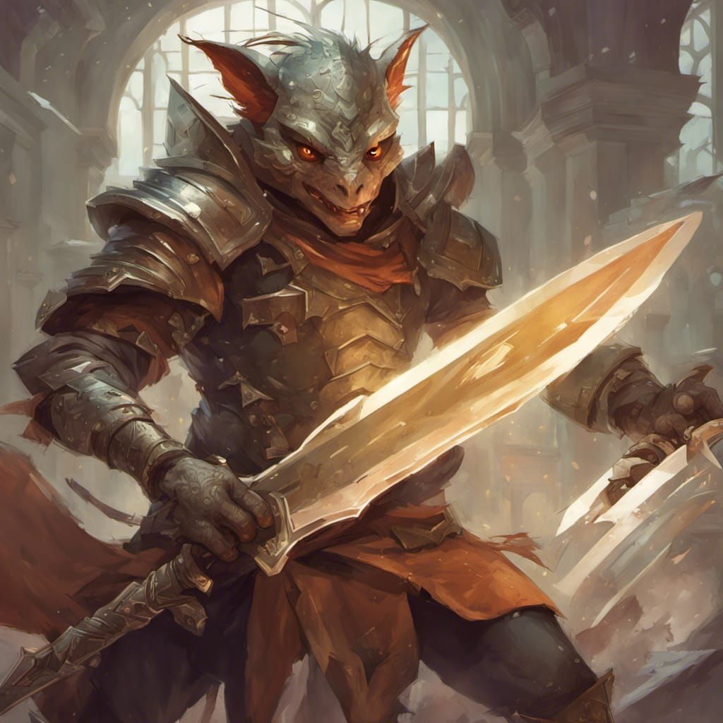 Kobold Paladin Portrait in Hyperdetailed Style