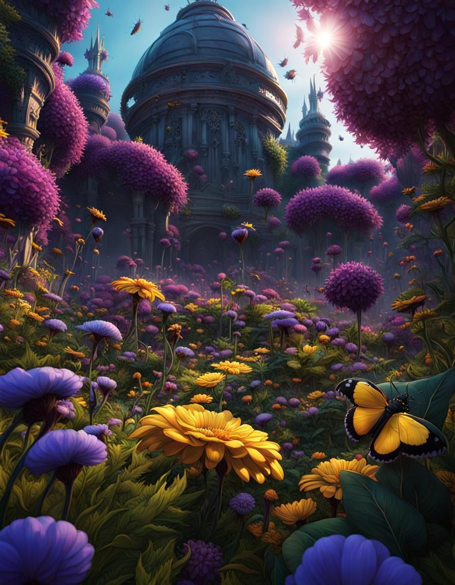 Giant Garden: A Bug's-Eye View in Dark Fantasy Style