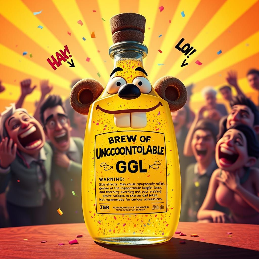 Laughter Potion in a Laughing Hyena Bottle