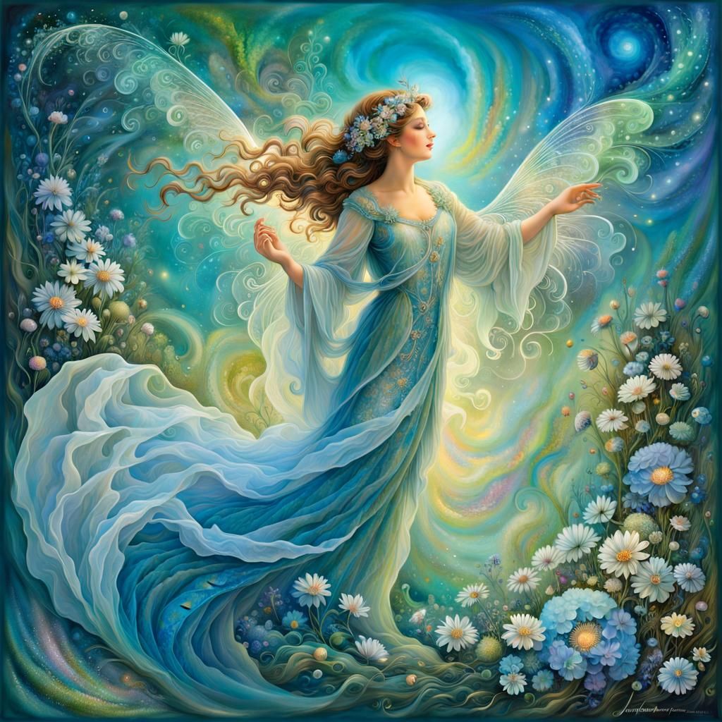 Spring Fairy in Art Nouveau Style