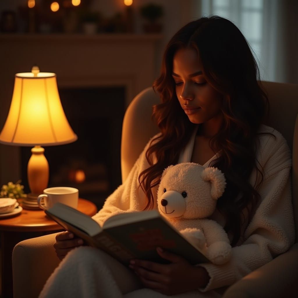 Reading with a teddy 4