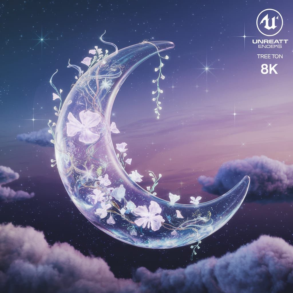 Design a captivating image of a luminous crystal-clear glass...