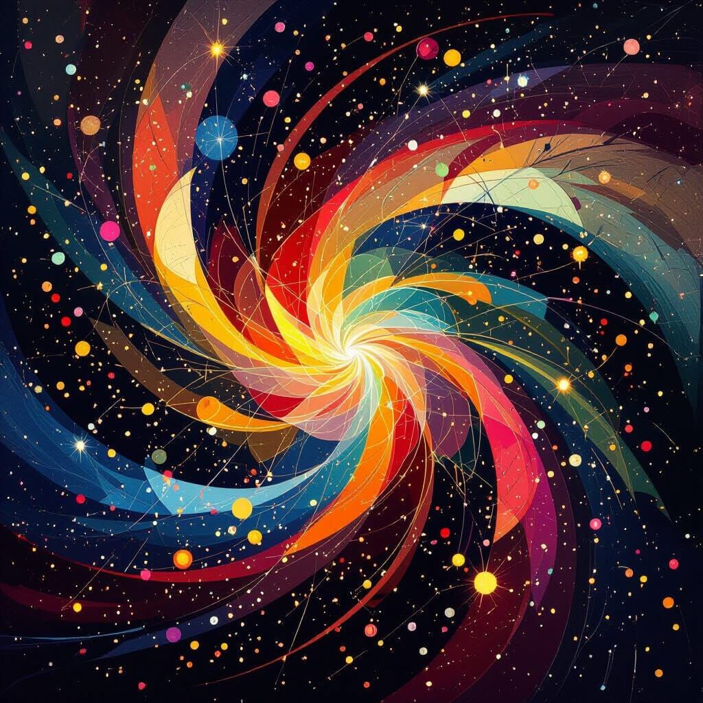 Abstract Digital Painting of Life's Rhythm and Humor