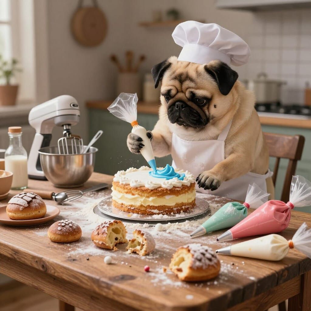 Joyful Baking Chaos with Pug Chef