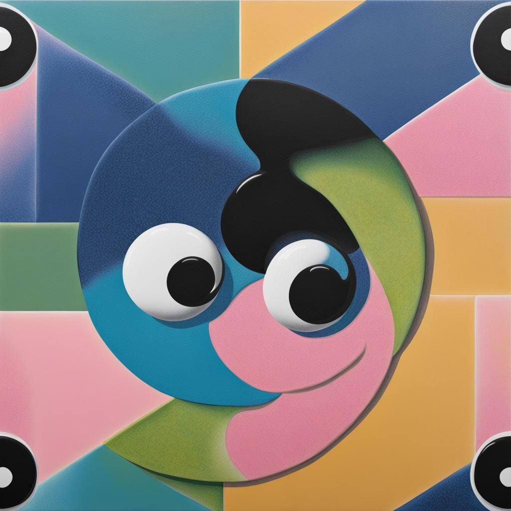 Yin-Yang Symbol in Vaporwave Photorealism