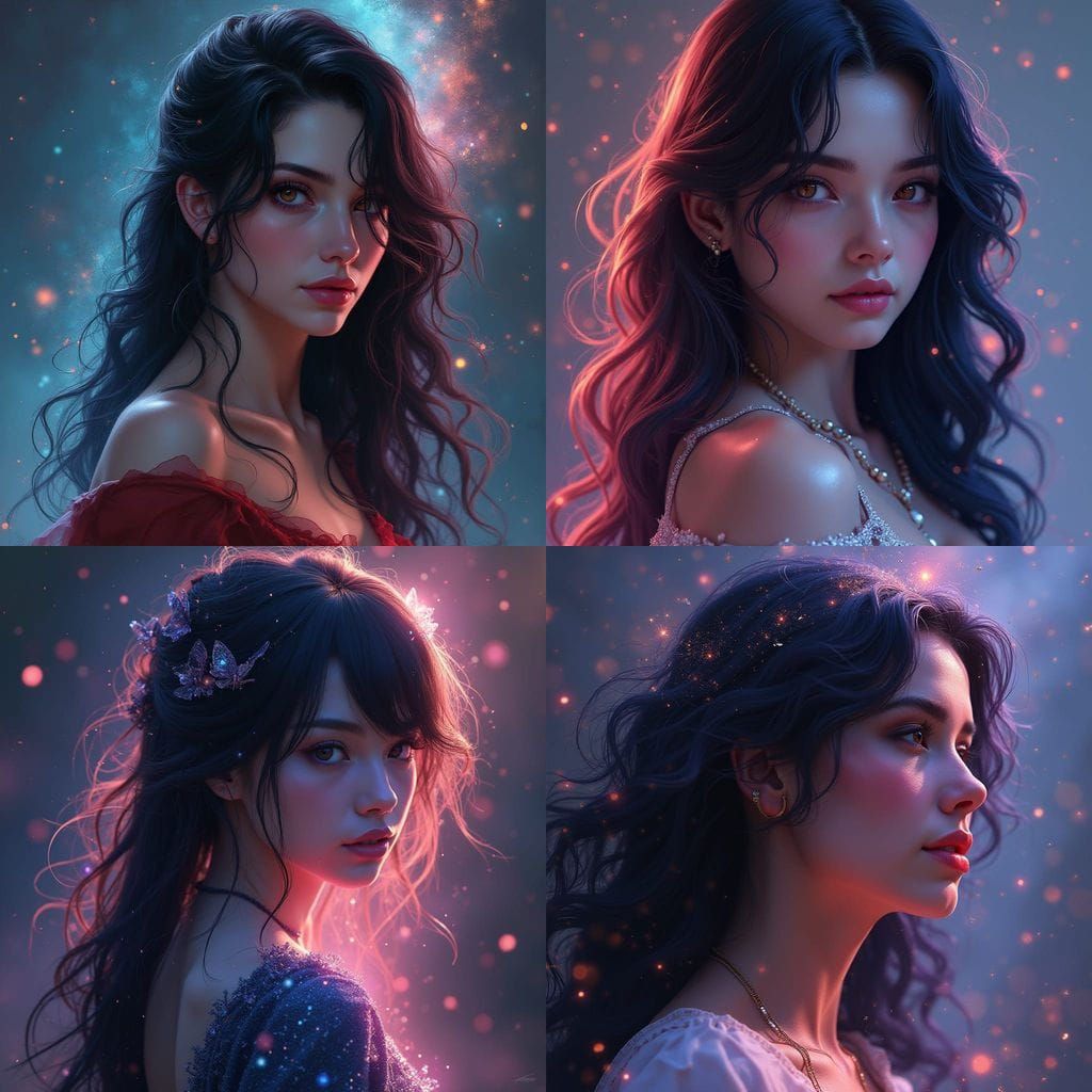 Stunning Pencil Drawn Beauty Amidst Celestial Aurora