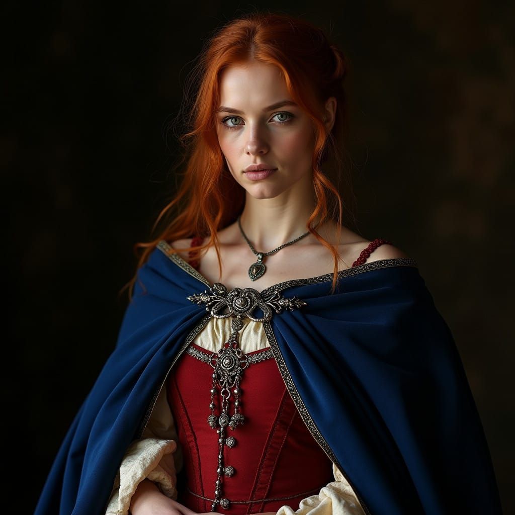 Elegant Renaissance Lady with Adventurous Spirit