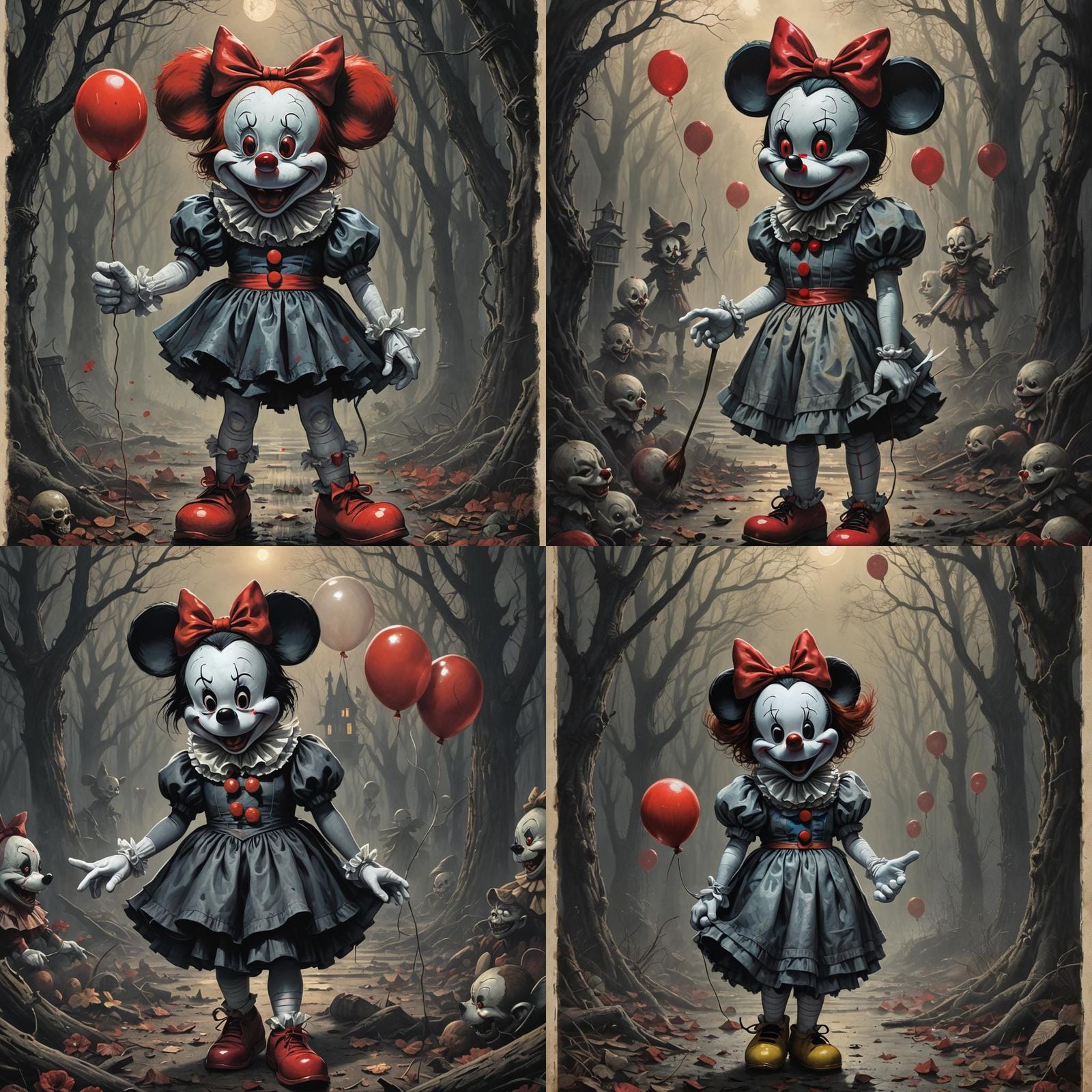 Minnie Mouse Horror Encounter in Doré Style