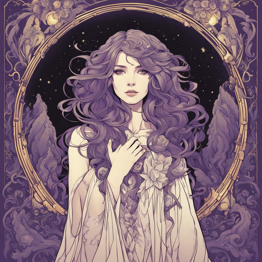 Ethereal Goddess of the Moonlit Circle