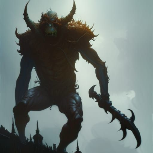 Detailed Hobgoblin in Dark Fantasy Style