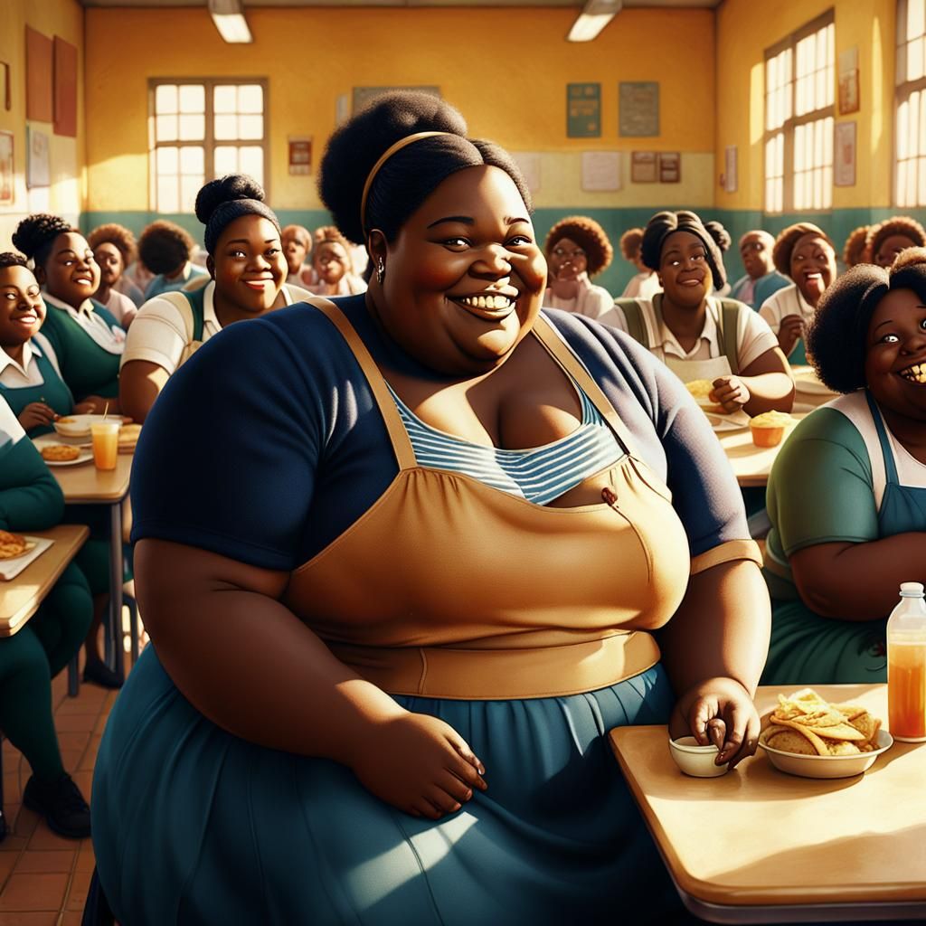 Cinematic Film Still of Overweight French Girl