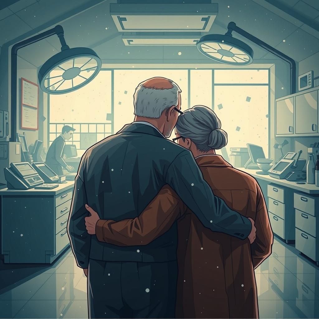 Loving Couple Vector Art in Uplifting Blues