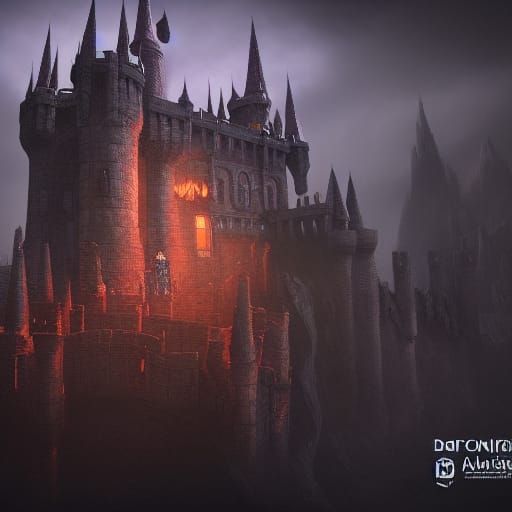 Dark Fantasy Castle: Detailed Matte Painting