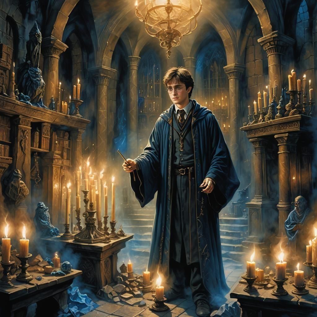 Harry Potter Confronts Death: Detailed Matte Painting