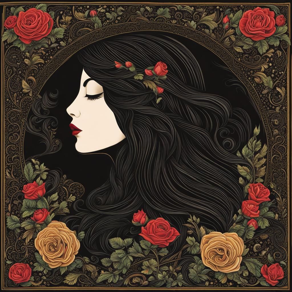 Detailed Folk Art Painting Inspired by a Classic Song