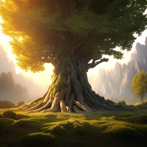 Hyperdetailed World Tree: Norse Mythology in 8K