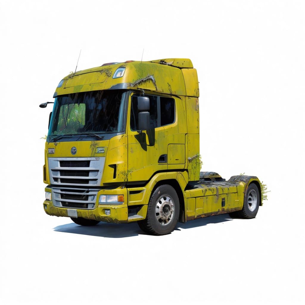 Rusty DAF Truck Buried in Muddy Swamp