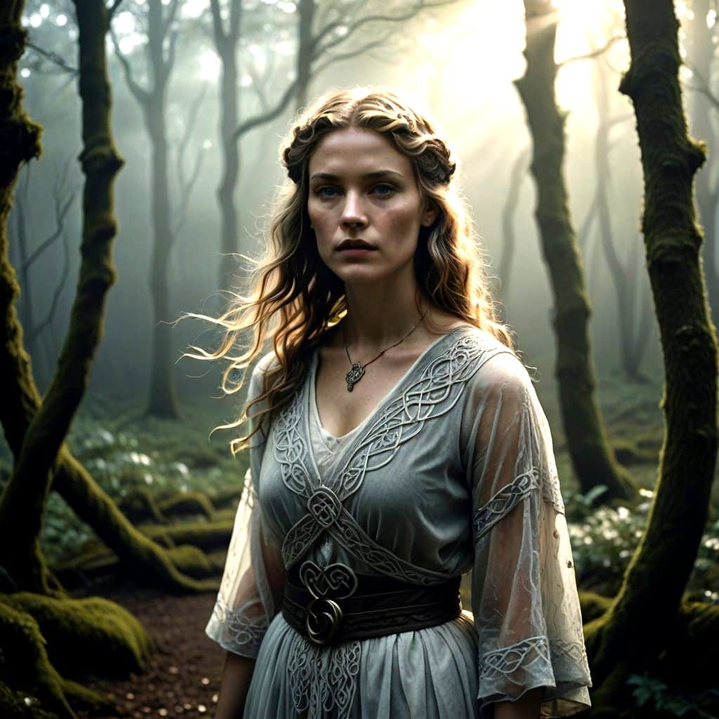Goddess in Mysterious Celtic Forest
