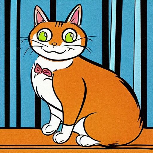 Retro Cartoon Cat in Classic Animation Style