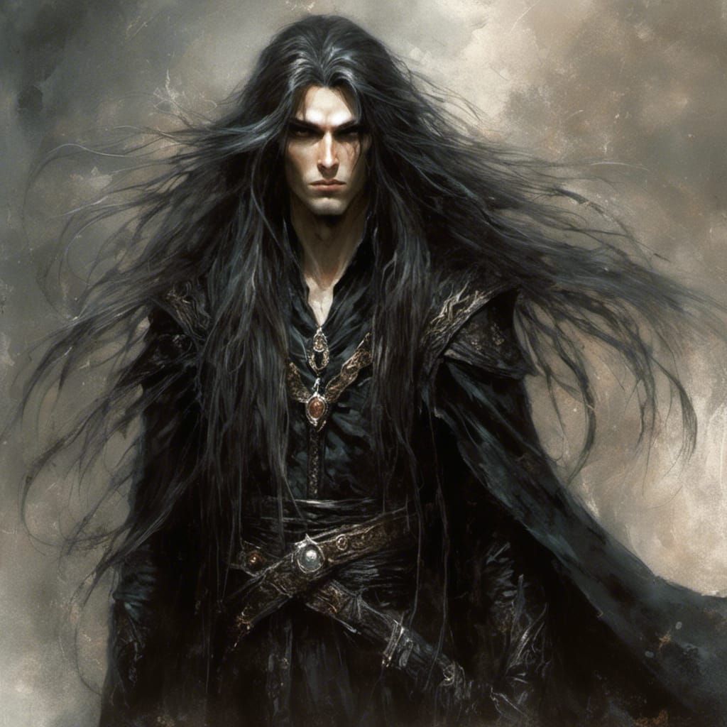 Elf Wizard in Dark Fantasy Style