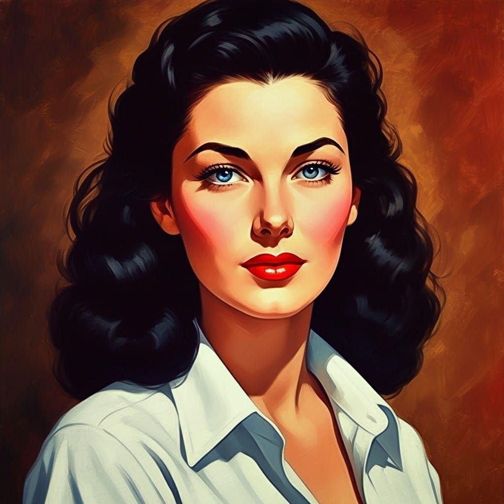Impressionistic Portrait Illustration in Gil Elvgren Style