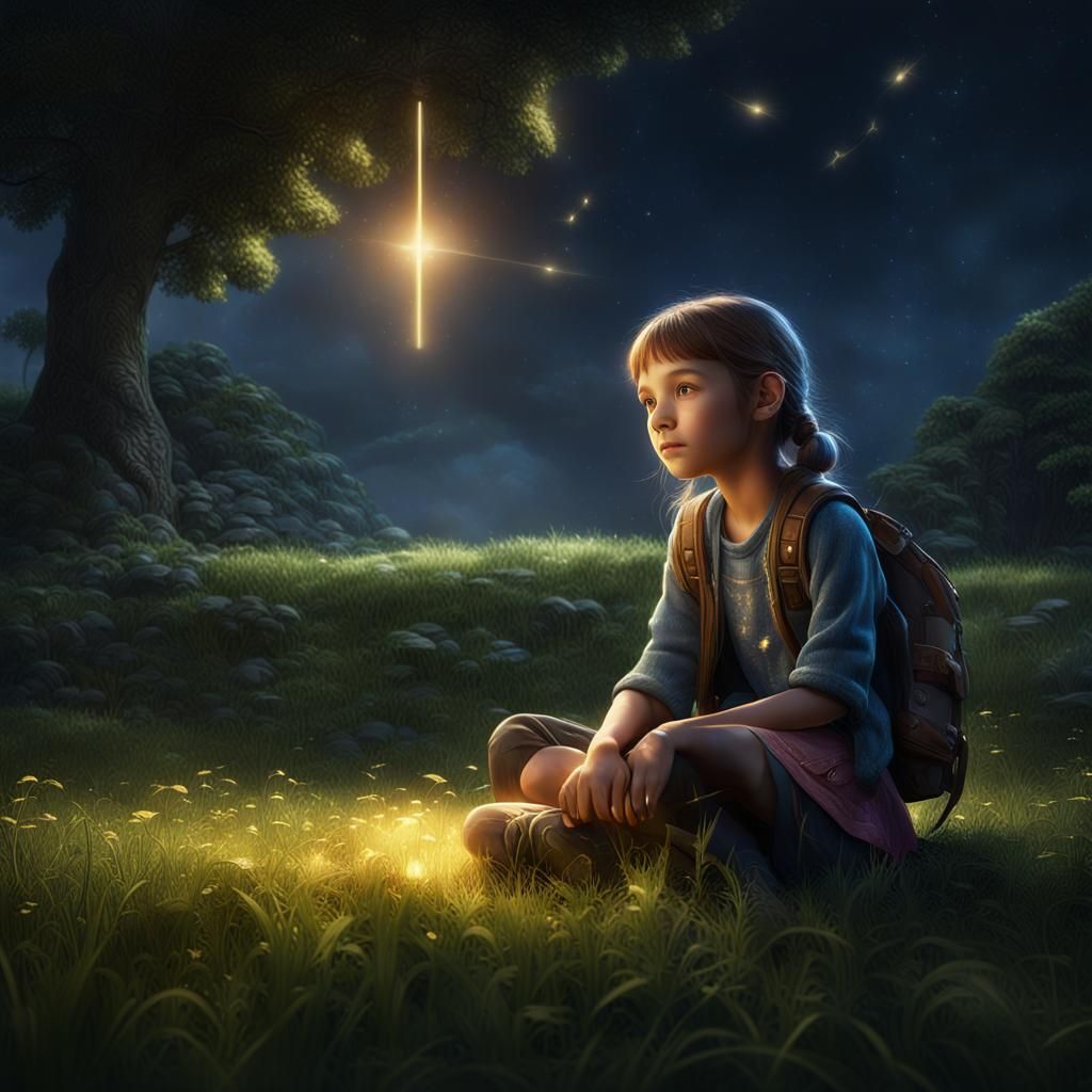 Girl in Shining Light: Fantasy Concept Art