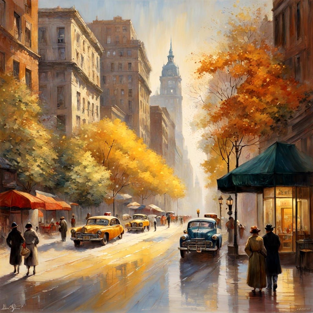 Impressionistic Cityscape in Morning Light