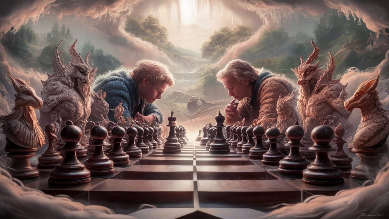 Ethereal Chessboard in Fantasy Realm: A Strategic Game