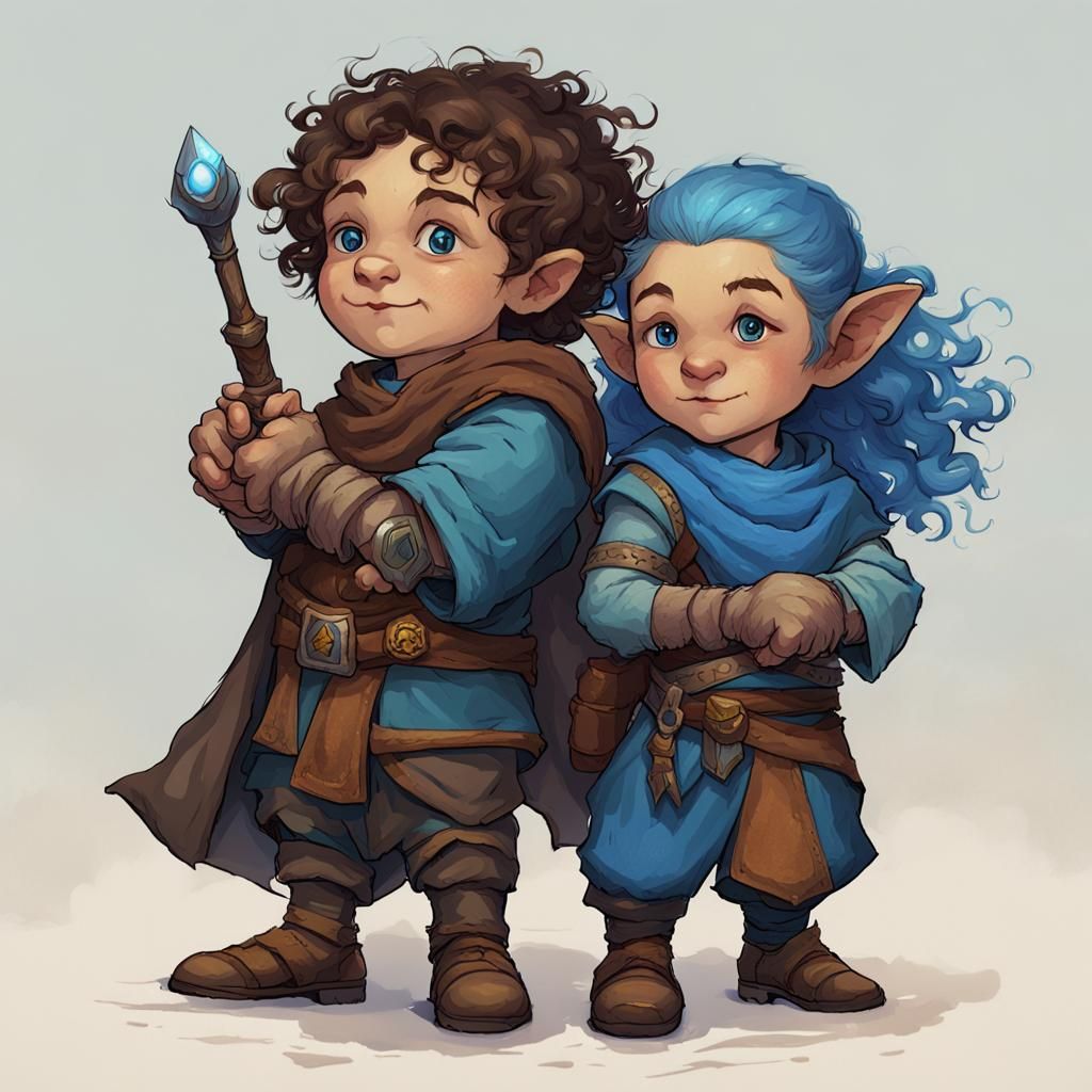 Halfling Monk and Ranger Fantasy Portrait