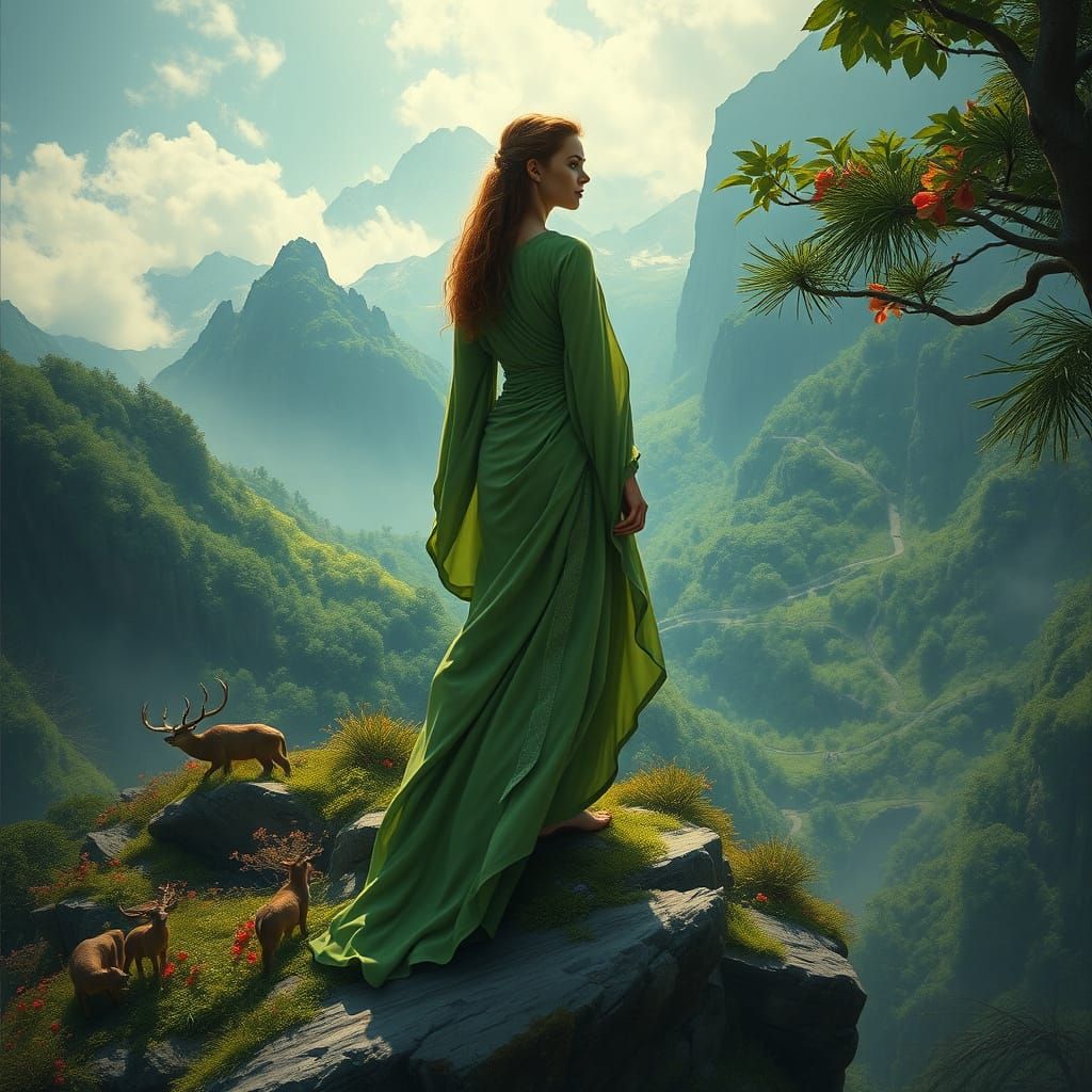 Harmonious Nature Scene in Artistic Style