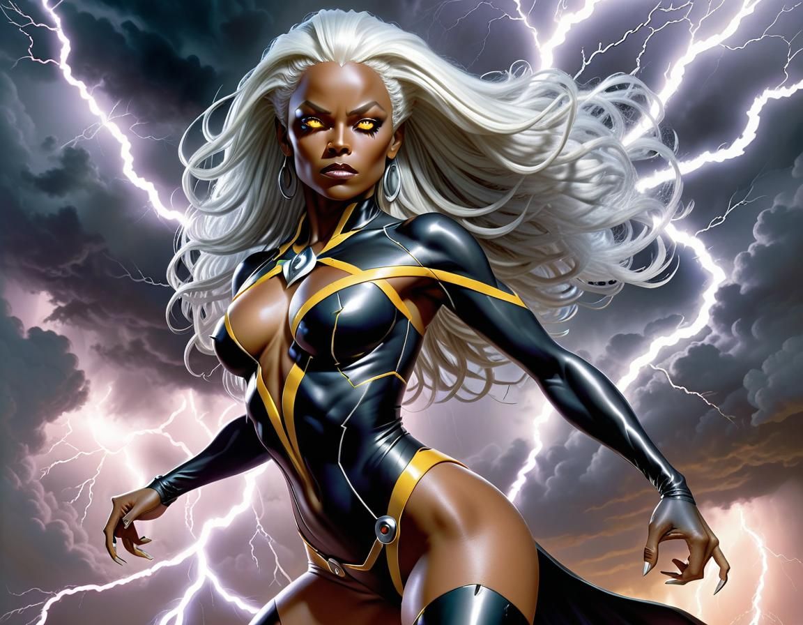 Storm: Rococo-Nouveau Oil Portrait in Action