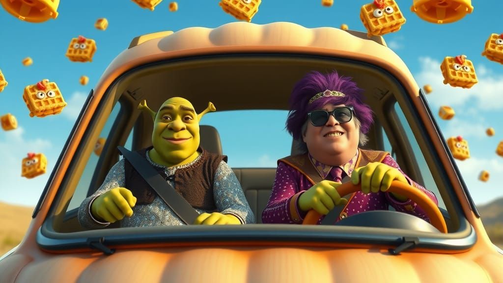Shrek and Farquaad in Onion Car Cartoon