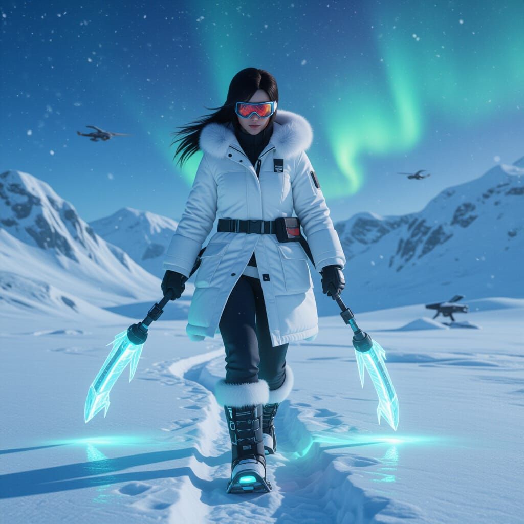 Tifa in Arctic Tundra 8K Cinematic Render
