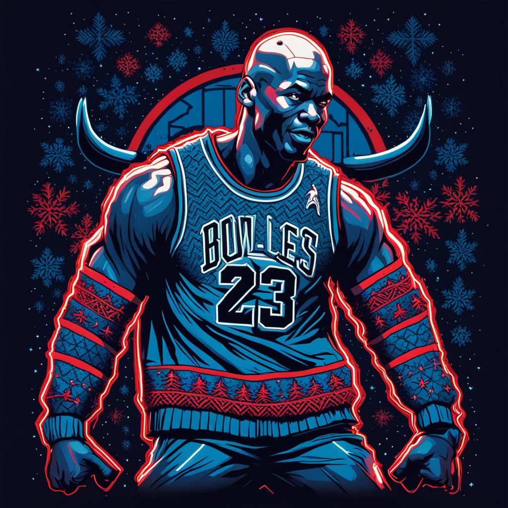 Michael Jordan Neon Comic Book Art
