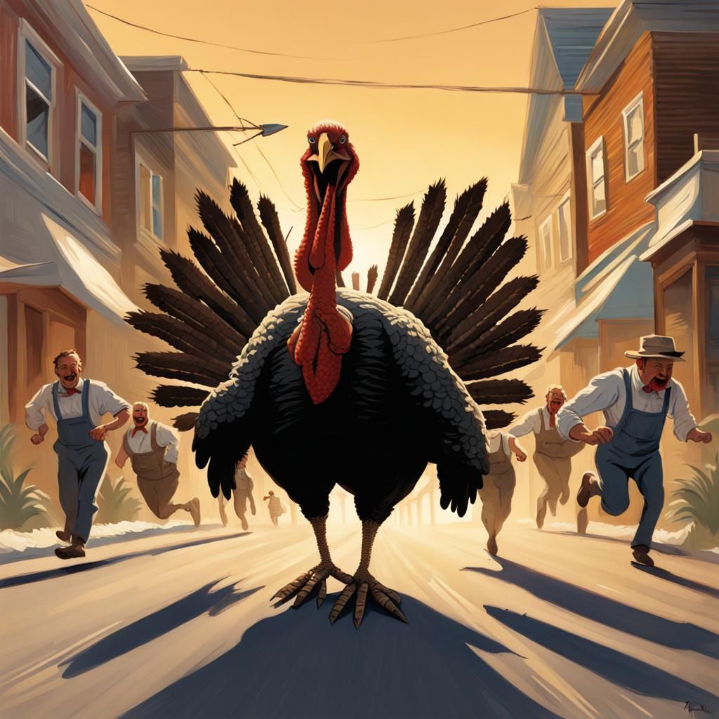 Giant Turkey Chase: Sinister Thanksgiving Scene