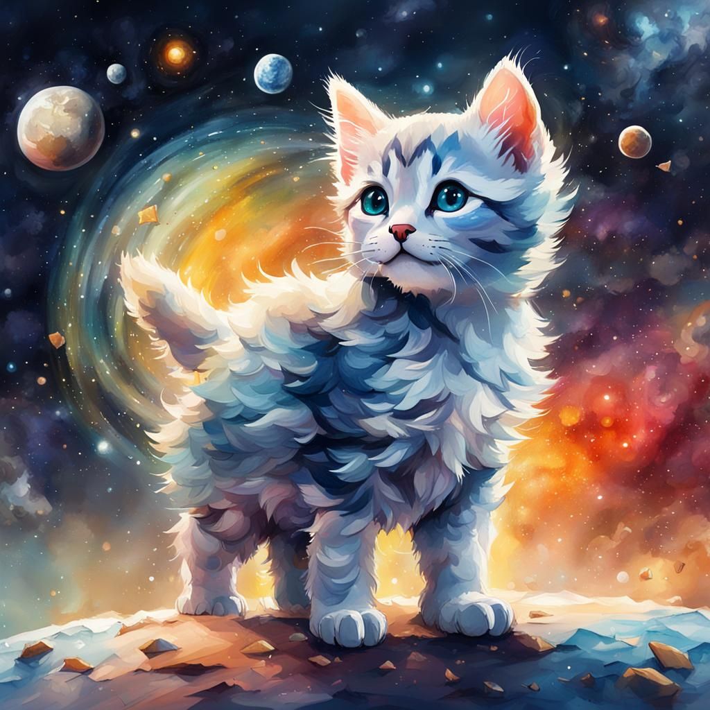 Kitten Adrift in a Colorful Universe