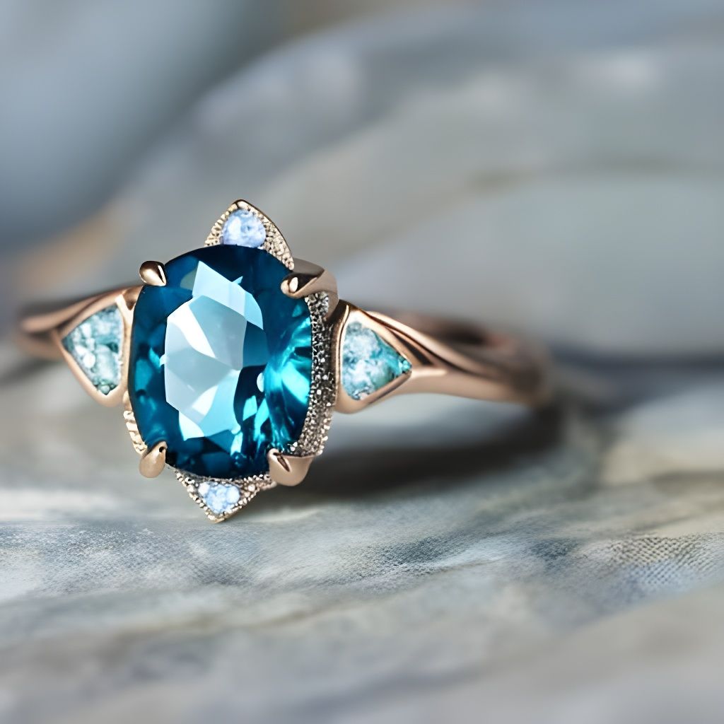 Teal Sapphire Elven Ring: Macro Photography