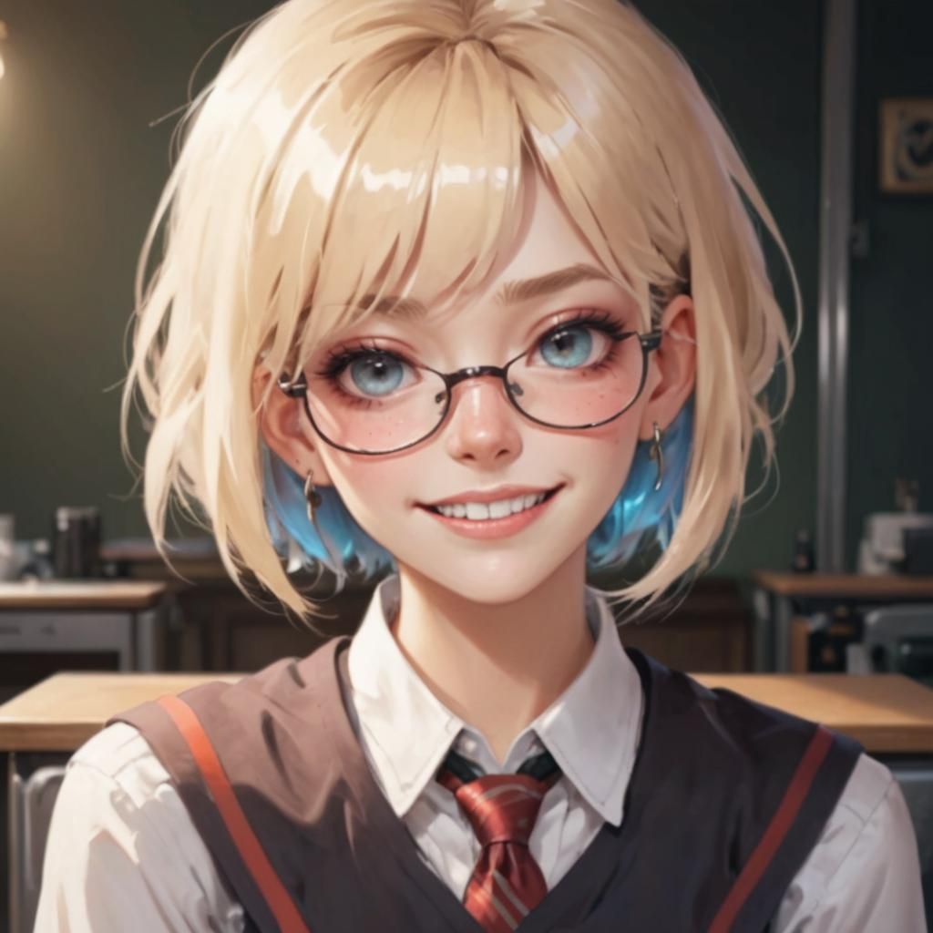 Detailed Portrait of a Girl with Braces