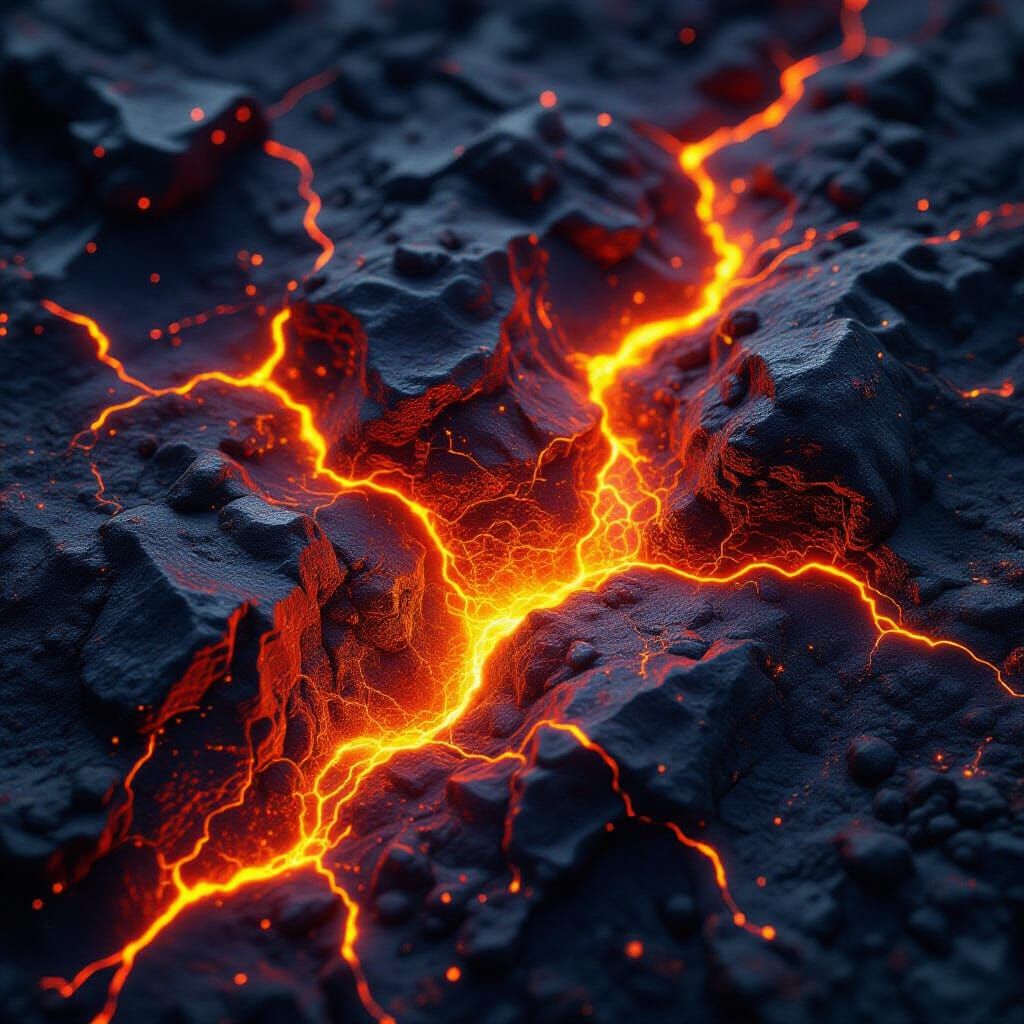 Surreal Lava Concept Art in Holographic Style