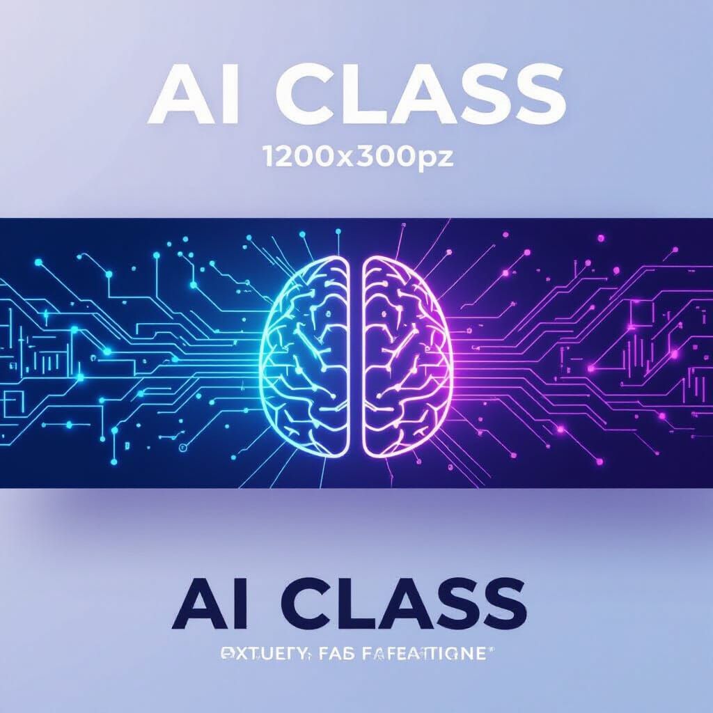 Futuristic AI Class Banner with Neural Networks