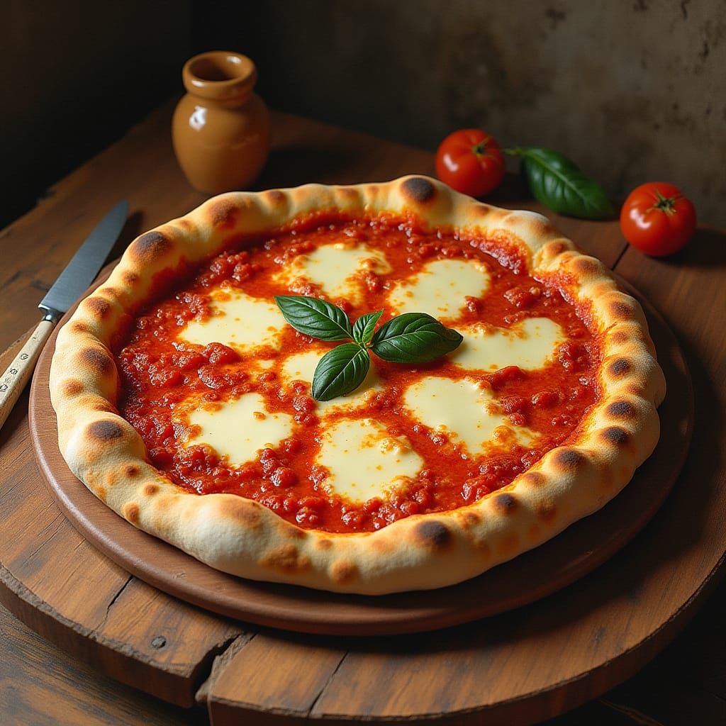 Delicious Italian Pizza in Still-Life Style