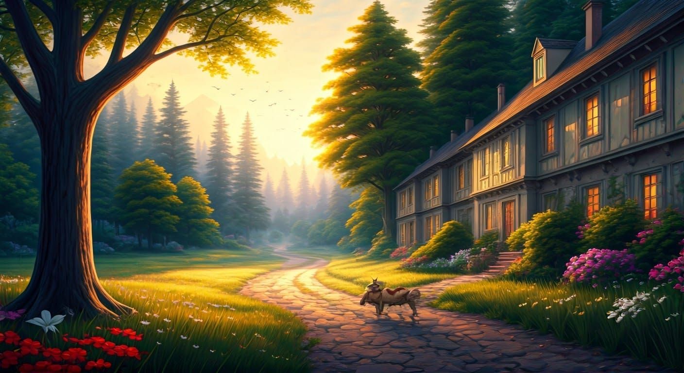 Ethereal Fantasy Landscape in Hyperdetailed Mist