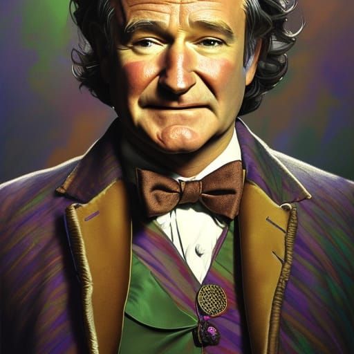 Robin Williams as Willy Wonka: Hyperdetailed Concept Art