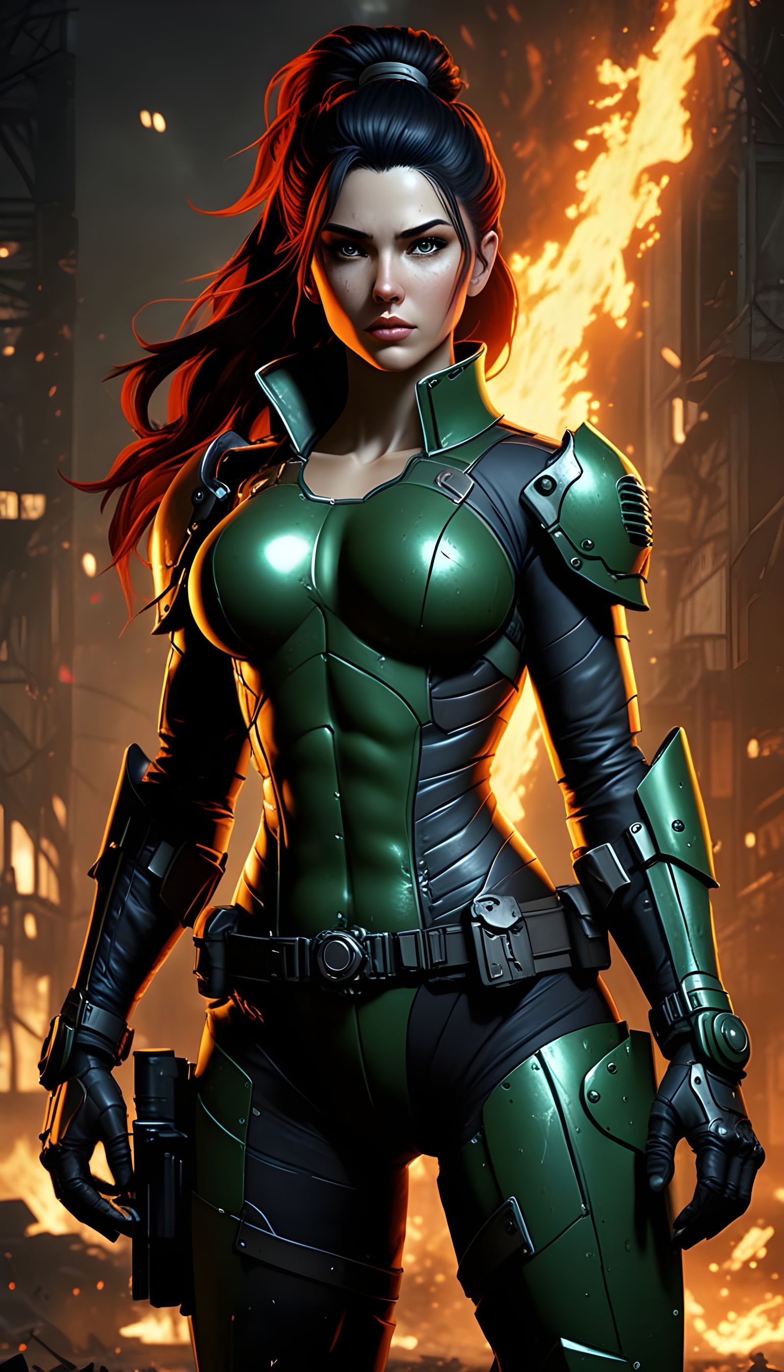 Surreal Fallout Warrior Exudes Power in Vibrant, Bioluminesc...