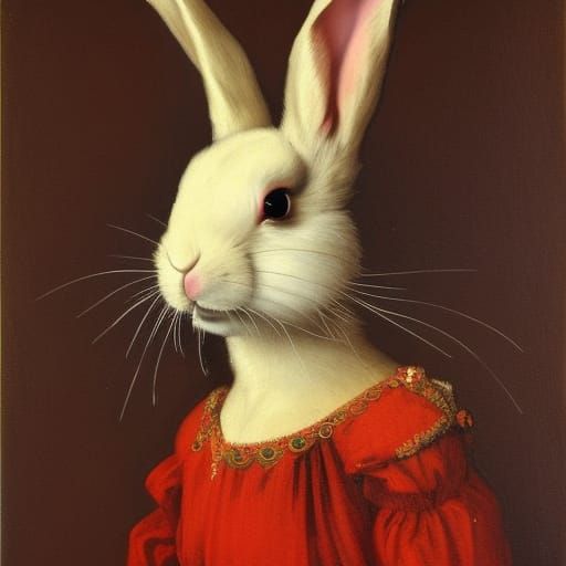Rabbit in Red Dress: Dutch Golden Age Painting