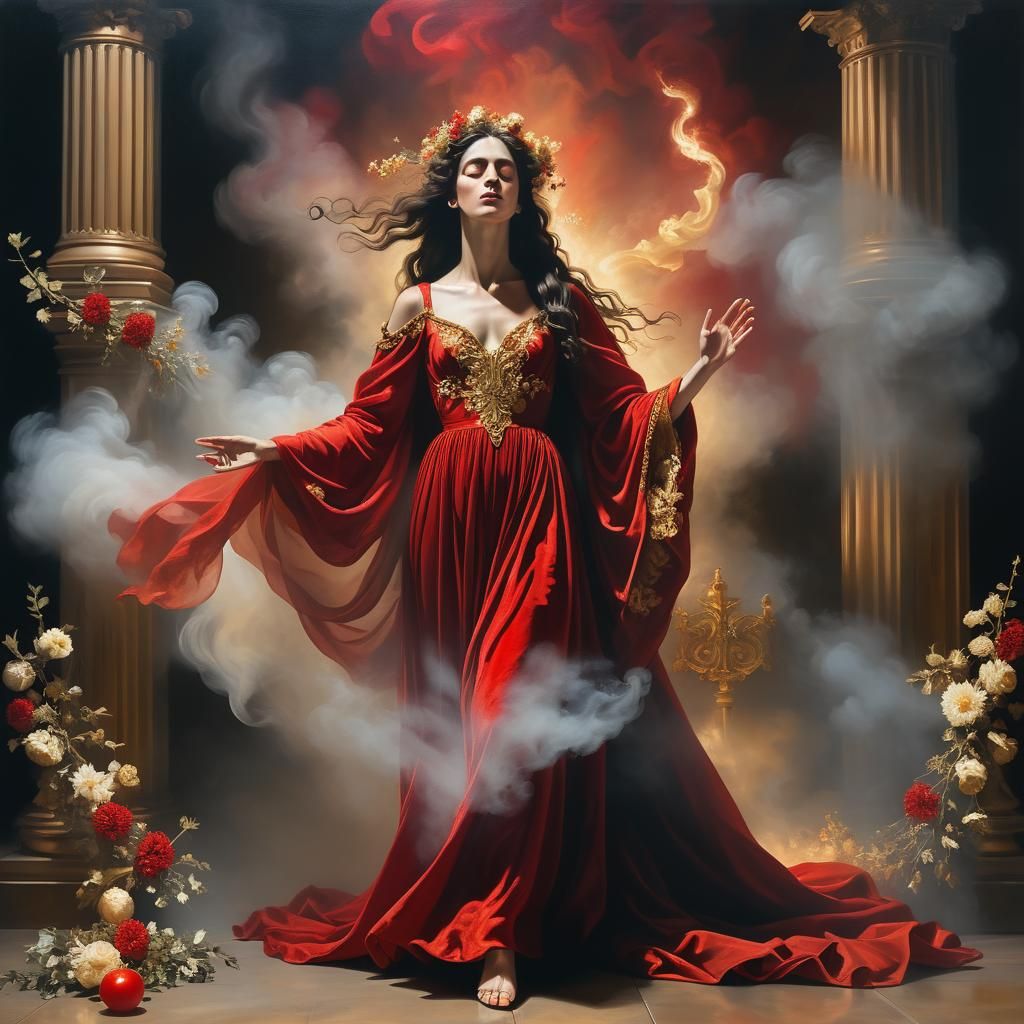 Baroque God and Goddess at Sacrificial Altar